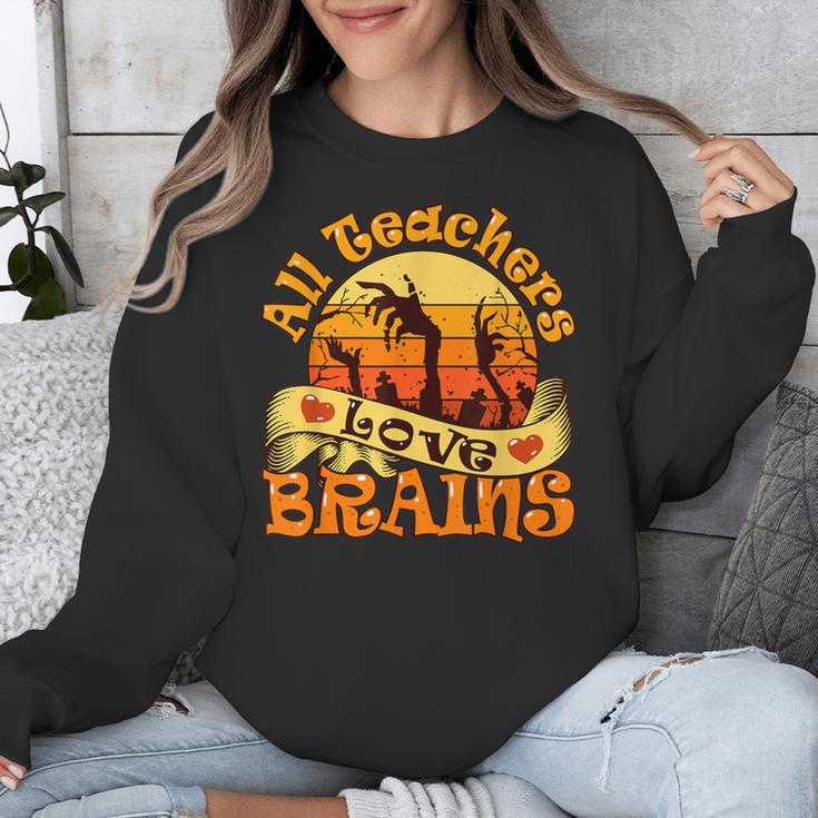 Teacher All Teachers Love Brains Halloween Party Unisex Sweatshirt, funny design Teacher All Teachers Love Brains Halloween Party Unisex Sweatshirt, funny design