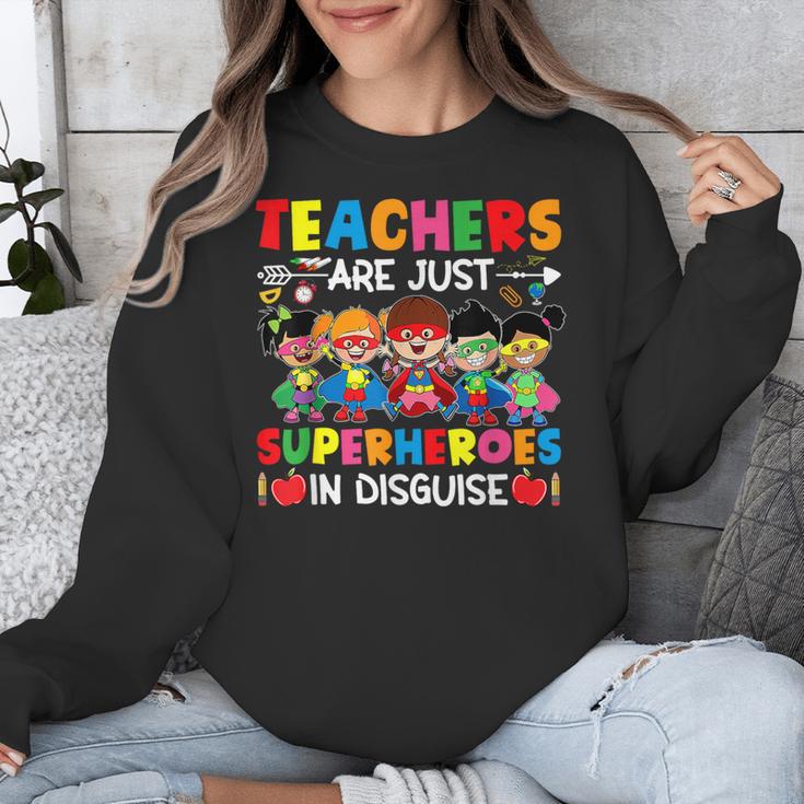 Teachers Are Just Superheroes In Disguise Back To School Unisex Sweatshirt, funny design