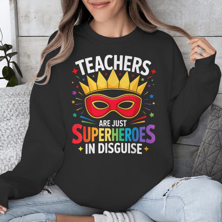 Teachers Are Just Superheroes In Disguise Fun Back To School Unisex Sweatshirt, funny design Teachers Are Just Superheroes In Disguise Fun Back To School Unisex Sweatshirt, funny design