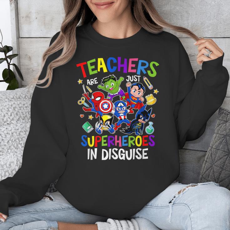 Teachers Are Superheroes Back To School Unisex Sweatshirt, funny design