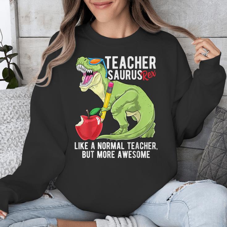 Teachersaurus Rex Dinosaur Like A Normal Teacher Saurus Unisex Sweatshirt, funny design