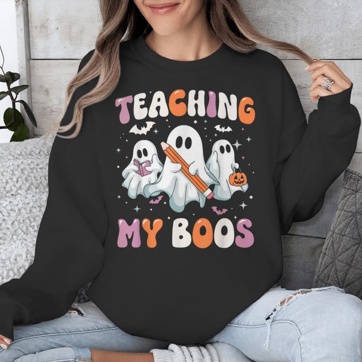 Teaching My Boos Teacher Cute Ghost Teacher Halloween Unisex Sweatshirt, funny design Teaching My Boos Teacher Cute Ghost Teacher Halloween Unisex Sweatshirt, funny design