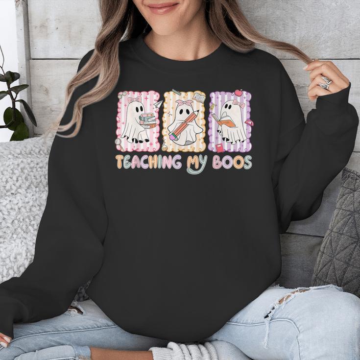 Teaching Is My Boos Teacher Ghost Halloween Women Girls Unisex Sweatshirt, funny design