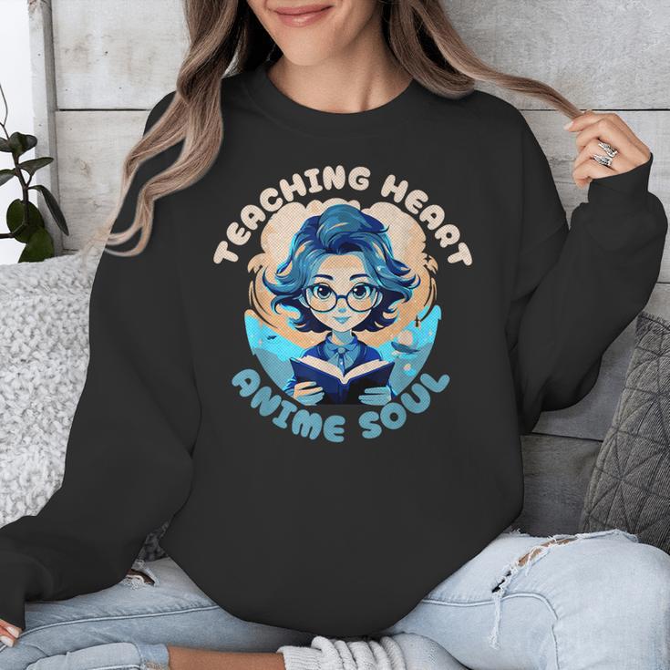Teaching Heart Anime Soul Teacher Otaku Manga Unisex Sweatshirt, funny design Teaching Heart Anime Soul Teacher Otaku Manga Unisex Sweatshirt, funny design