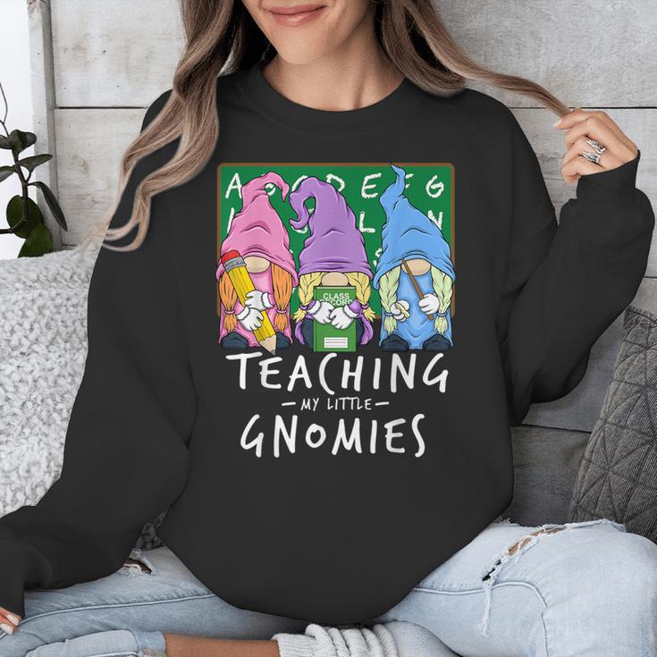 Teaching My Little Gnomies With Gnome For Teacher Women Unisex Sweatshirt, funny design Teaching My Little Gnomies With Gnome For Teacher Women Unisex Sweatshirt, funny design
