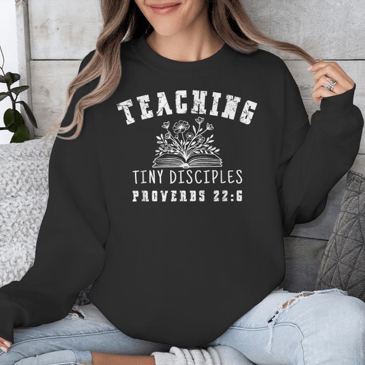 Teaching Tiny Disciples Christian Bible Verse Teacher Unisex Sweatshirt, funny design Teaching Tiny Disciples Christian Bible Verse Teacher Unisex Sweatshirt, funny design
