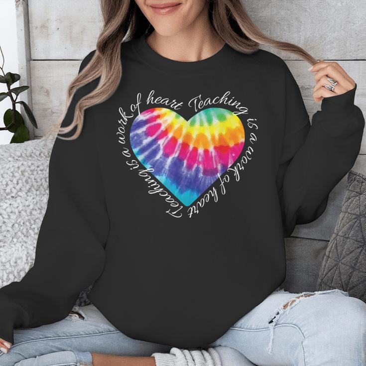 Teaching Is a Work Of Heart Tie Dye Hippie For Teacher For Men Women Girls Kids Unisex Sweatshirt, funny design Teaching Is a Work Of Heart Tie Dye Hippie For Teacher For Men Women Girls Kids Unisex Sweatshirt, funny design