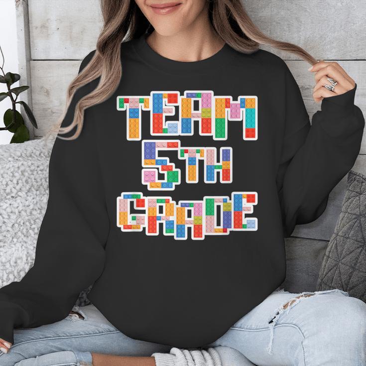 Team 5th Grade Building Blocks Bricks Theme Teacher Team For Men Women Kids Unisex Sweatshirt, funny design