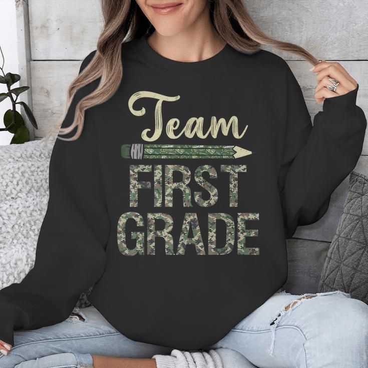 Team First Grade Camo 1st Grade Teacher Camouflage Unisex Sweatshirt, First Grade Teacher Gifts, funny design Team First Grade Camo 1st Grade Teacher Camouflage Unisex Sweatshirt, First Grade Teacher Gifts, funny design