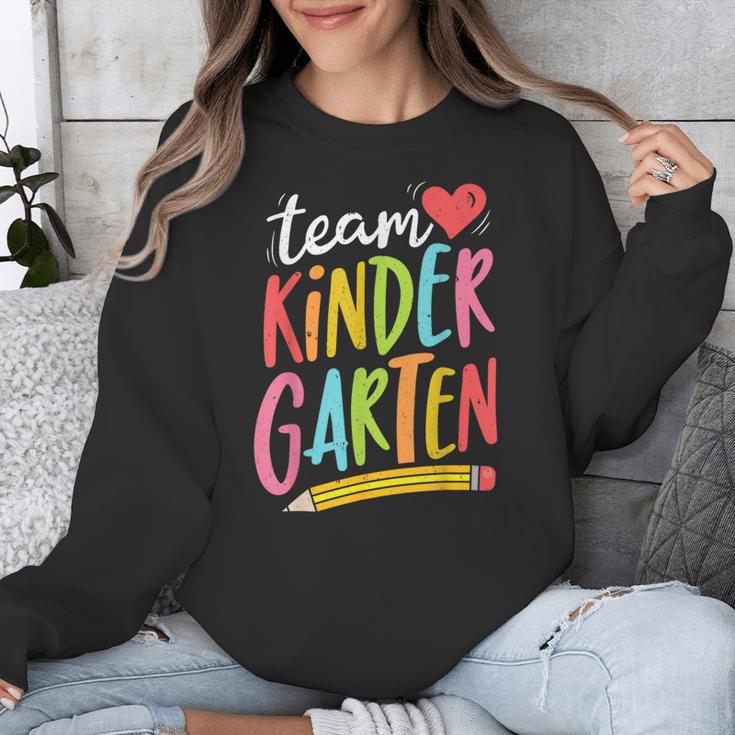 Team Kindergarten Teacher Student Back To School Unisex Sweatshirt, funny design