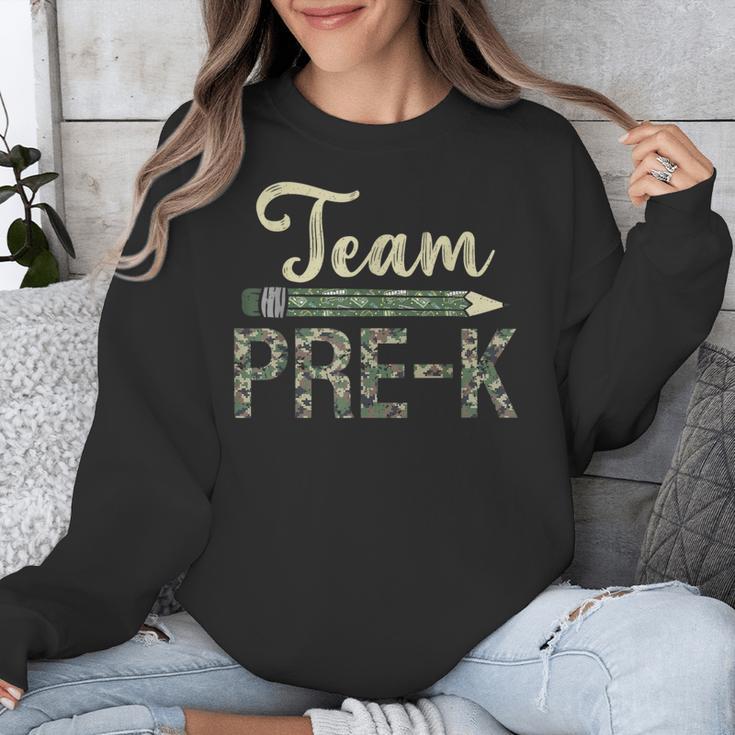 Team Pre-K Camo Pre-K Teacher Camouflage Unisex Sweatshirt, funny design Team Pre-K Camo Pre-K Teacher Camouflage Unisex Sweatshirt, funny design