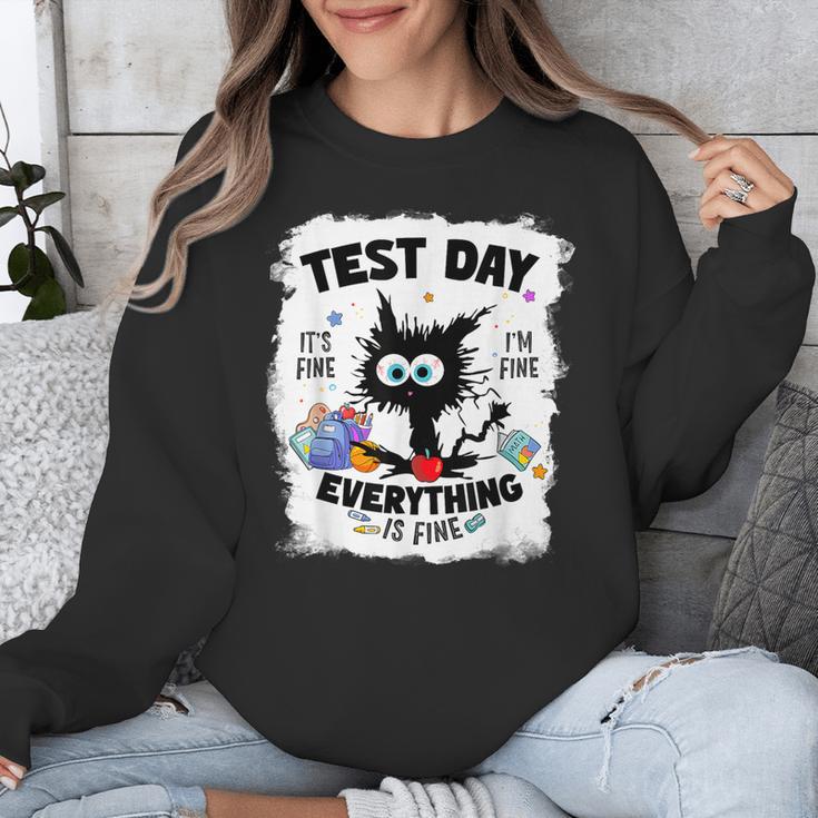 Test Day Stressed Cat Teacher Student Kids Testing Day Unisex Sweatshirt, funny design Test Day Stressed Cat Teacher Student Kids Testing Day Unisex Sweatshirt, funny design