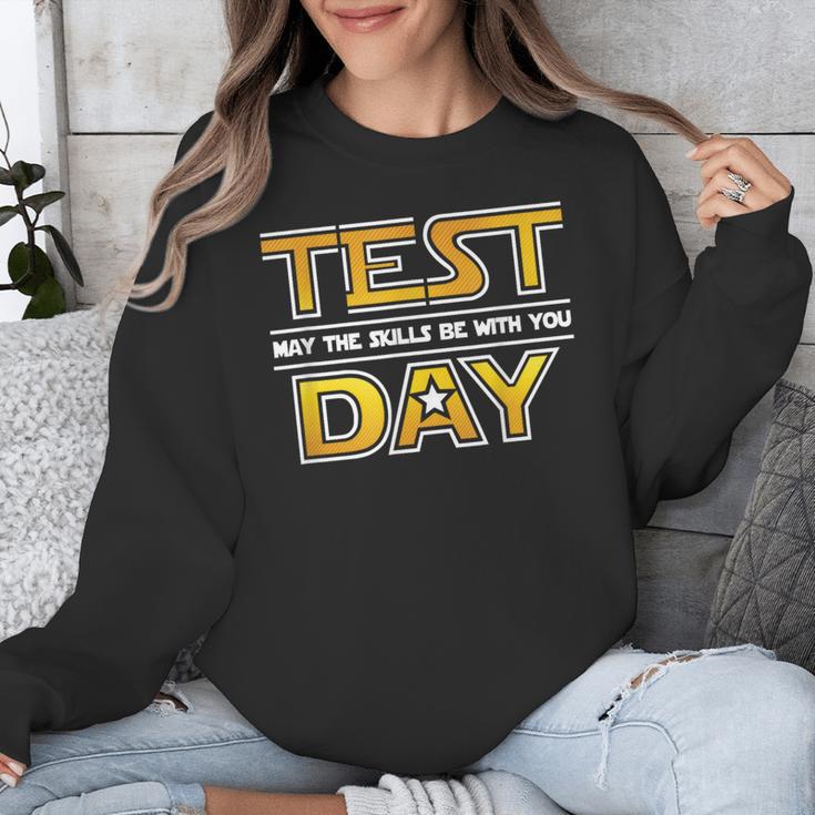 Test Day Testing May The Skills Be With You School Teacher Unisex Sweatshirt, funny design