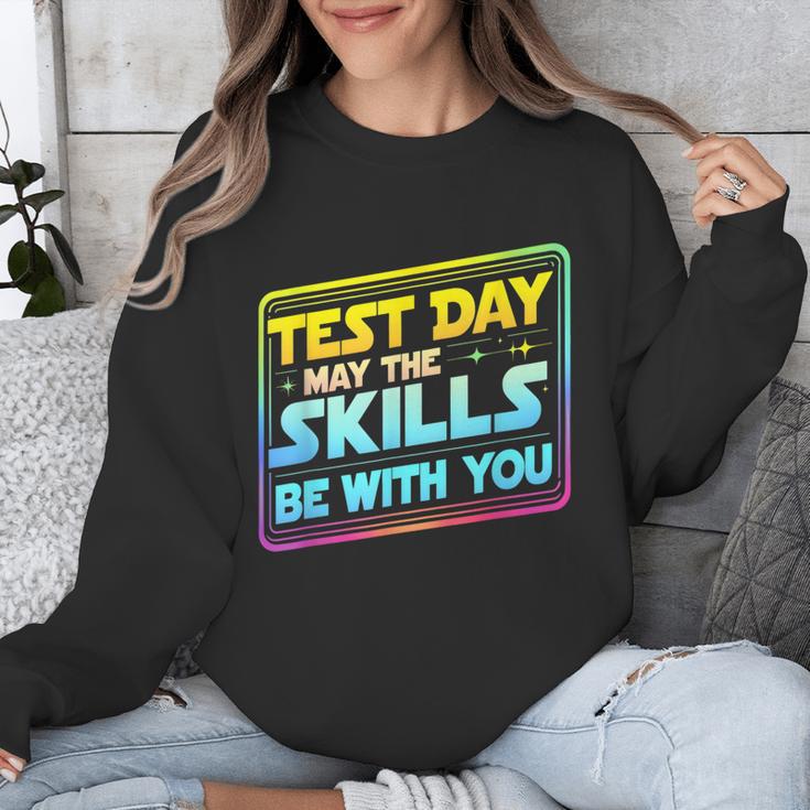 Testing Day Test Day May The Skills Be With You Teacher Unisex Sweatshirt, funny design Testing Day Test Day May The Skills Be With You Teacher Unisex Sweatshirt, funny design