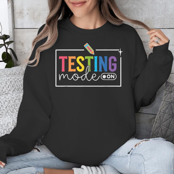 Testing Mode On Testing Day Motivational Teacher Kids Unisex Sweatshirt, funny design Testing Mode On Testing Day Motivational Teacher Kids Unisex Sweatshirt, funny design