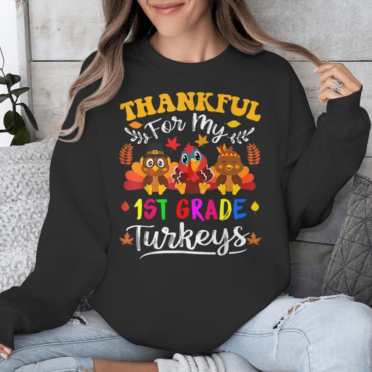 Thankful For My 1st Grade Turkeys Thanksgiving Teacher Fall Unisex Sweatshirt, funny design Thankful For My 1st Grade Turkeys Thanksgiving Teacher Fall Unisex Sweatshirt, funny design