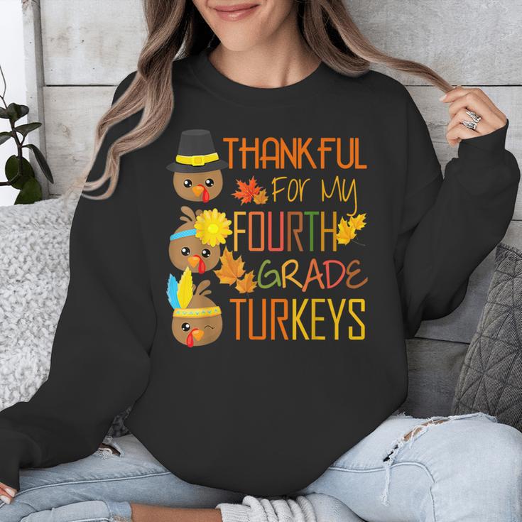 Thankful For My 4th Grade Turkey Thanksgiving Turkey Teacher Unisex Sweatshirt, 4th Grade Teacher Gifts, funny design Thankful For My 4th Grade Turkey Thanksgiving Turkey Teacher Unisex Sweatshirt, 4th Grade Teacher Gifts, funny design
