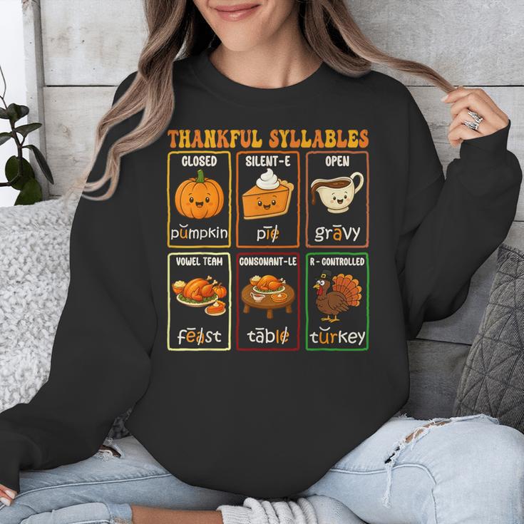Thankful Syllables Thanksgiving Phonics Reading Teacher Fall Unisex Sweatshirt, funny design Thankful Syllables Thanksgiving Phonics Reading Teacher Fall Unisex Sweatshirt, funny design