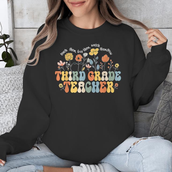 Third 3rd Grade Teacher Appreciation Teaching Wildflowers Unisex Sweatshirt, funny design Third 3rd Grade Teacher Appreciation Teaching Wildflowers Unisex Sweatshirt, funny design