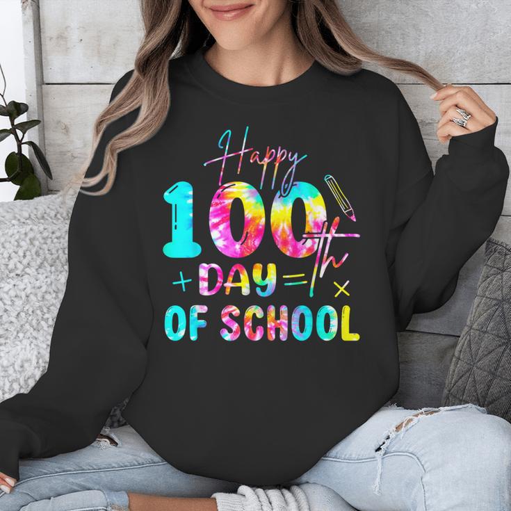 Tie Dye Happy 100th Day Of School Teacher Student 100 Days Unisex Sweatshirt, funny design