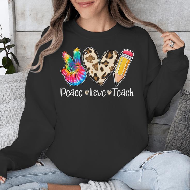 Tie Dye Hippie Peace Love Teach Teacher Appreciation Unisex Sweatshirt, funny design