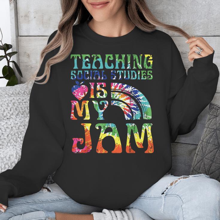 Tie Dye Teaching Social Studies Is My Jam Sunglasses Teacher Unisex Sweatshirt, funny design Tie Dye Teaching Social Studies Is My Jam Sunglasses Teacher Unisex Sweatshirt, funny design