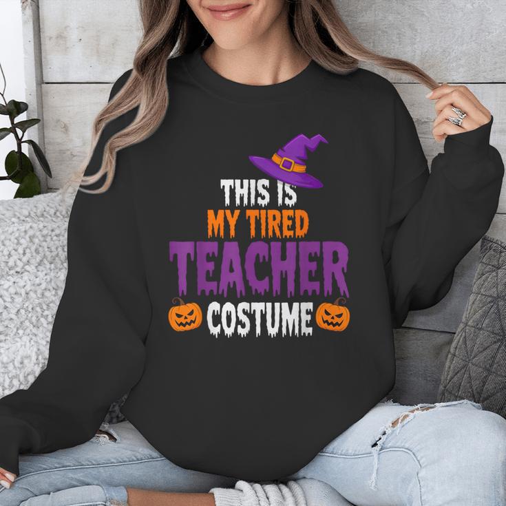Tired Teacher Costume For Halloween Teachers Unisex Sweatshirt, funny design