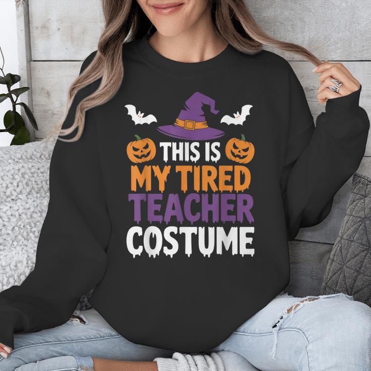Tired Teacher Costume For Humor Halloween Unisex Sweatshirt, funny design Tired Teacher Costume For Humor Halloween Unisex Sweatshirt, funny design