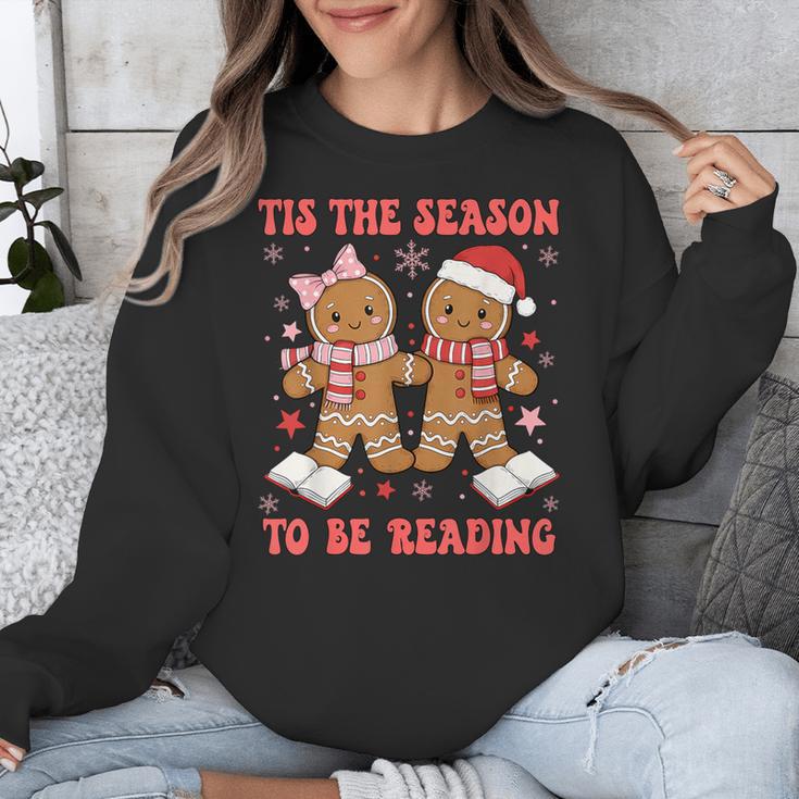 Tis The Season Reading Christmas Shirt Book Lovers Teacher Unisex Sweatshirt, funny design