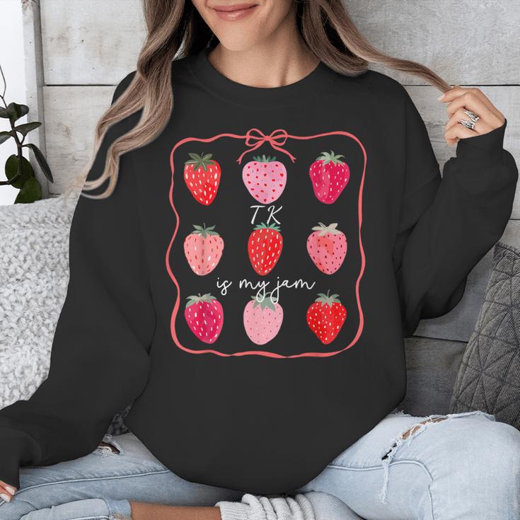 TK Is My Jam Transitional Kindergarten TK Teacher Strawberry Unisex Sweatshirt, funny design TK Is My Jam Transitional Kindergarten TK Teacher Strawberry Unisex Sweatshirt, funny design
