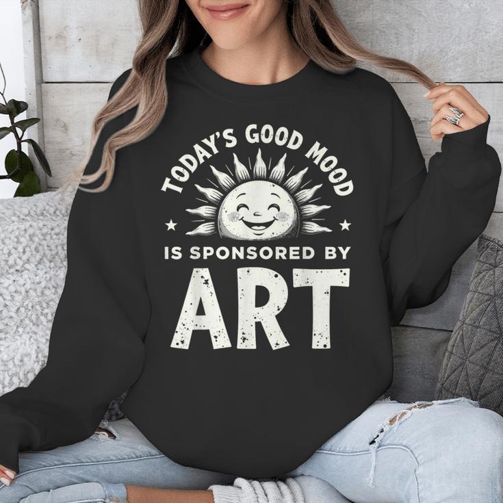 Today’s Good Mood Is Sponsored By Art Teacher Sun Tee Unisex Sweatshirt, funny design