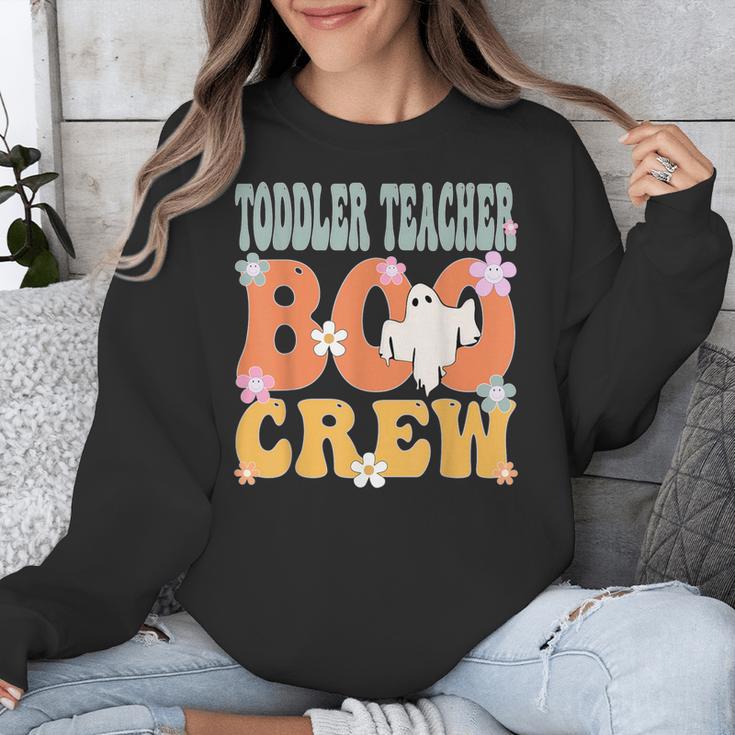 Toddler Teacher Boo Crew Ghost Groovy Halloween For Women Unisex Sweatshirt, Groovy Teacher Gifts, funny design