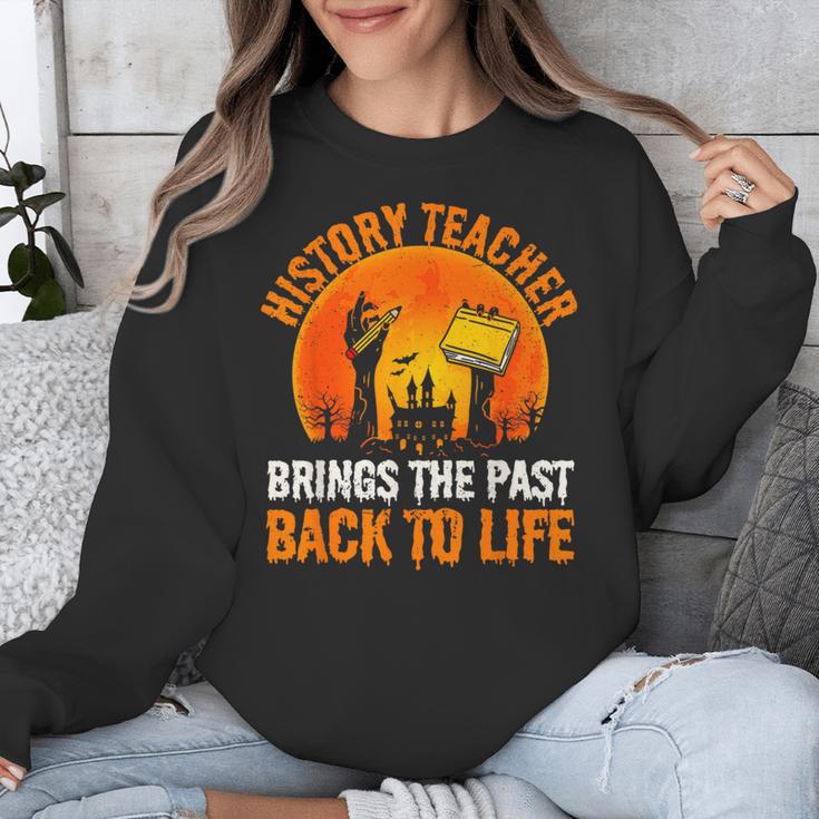 History Teacher Brings Past Back To Life Halloween Zombie Unisex Sweatshirt, History Teacher Gifts, funny design