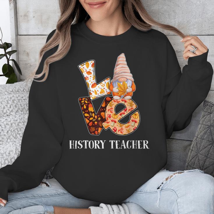 History Teacher Love Autumn Fall Gnome For Teachers For Men Women Unisex Sweatshirt, History Teacher Gifts, funny design
