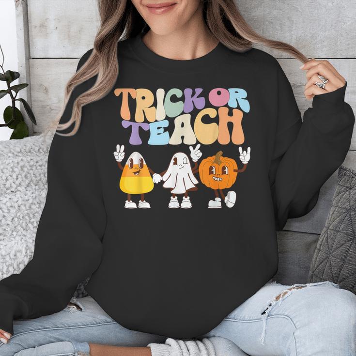 Trick Or Teach Cute Halloween Teacher Unisex Sweatshirt, funny design