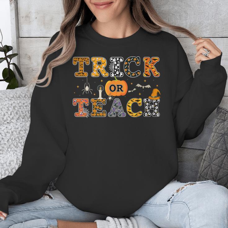 Trick Or Teach Funny School Teacher Halloween Costume Unisex Sweatshirt, funny design Trick Or Teach Funny School Teacher Halloween Costume Unisex Sweatshirt, funny design