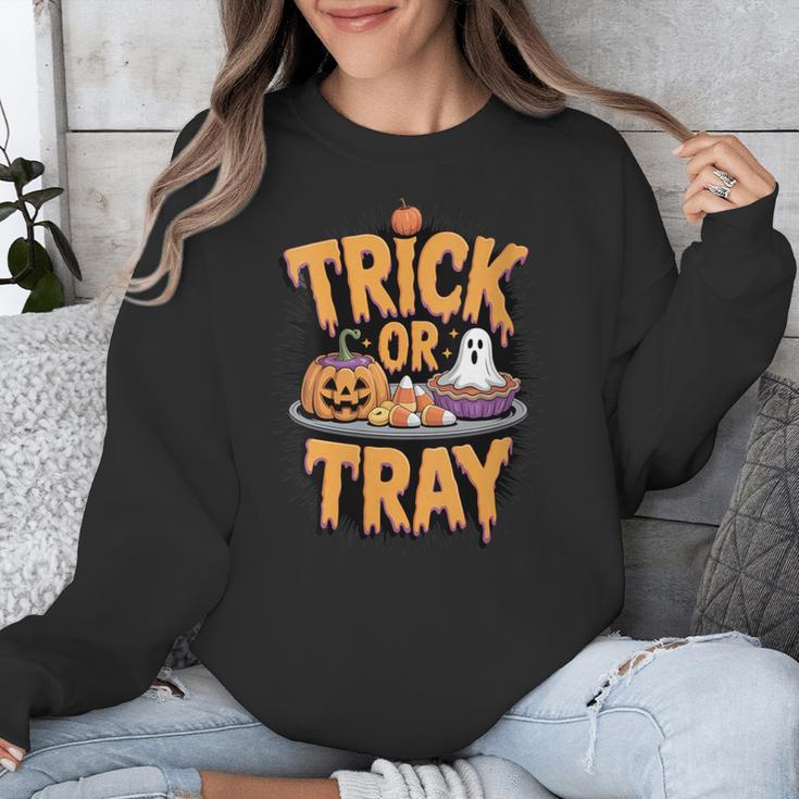 Trick Or Tray Halloween Cafeteria Teacher School Unisex Sweatshirt, funny design