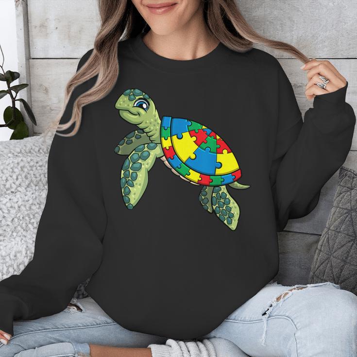 Turtle Puzzle Pieces For Autism Awareness Kids Women Teacher Unisex Sweatshirt, funny design Turtle Puzzle Pieces For Autism Awareness Kids Women Teacher Unisex Sweatshirt, funny design