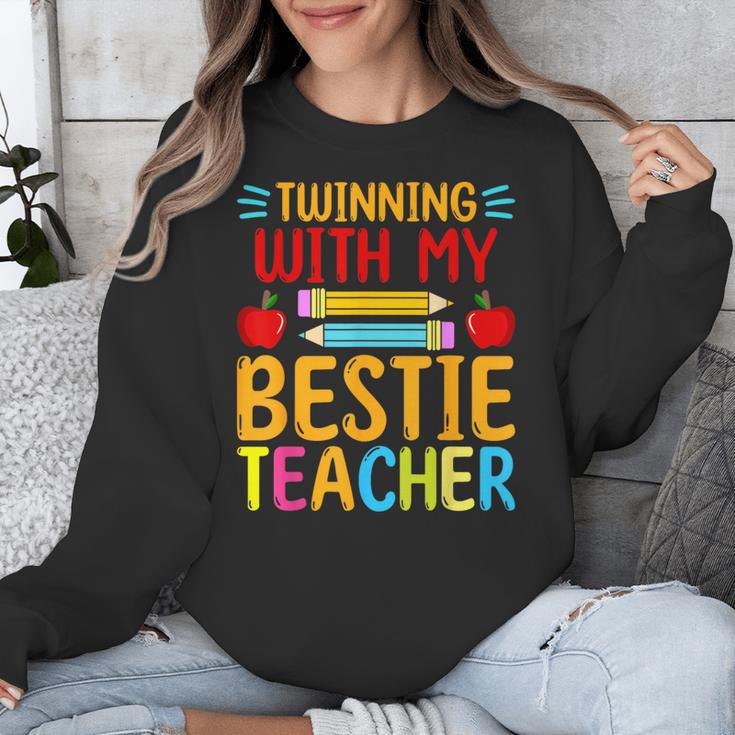 Twinning With My Bestie Teacher Boy Spirit Week Twin Day Unisex Sweatshirt, funny design Twinning With My Bestie Teacher Boy Spirit Week Twin Day Unisex Sweatshirt, funny design