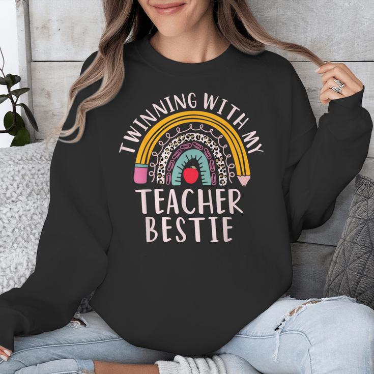 Twinning With My Teacher Bestie Spirit Week Girls Day Kids Unisex Sweatshirt, funny design Twinning With My Teacher Bestie Spirit Week Girls Day Kids Unisex Sweatshirt, funny design