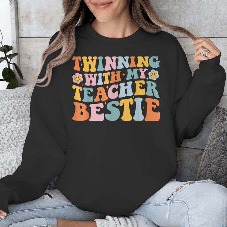 Twinning With My Teacher Bestie Twin Day Matching For Men Women Kids Unisex Sweatshirt, funny design Twinning With My Teacher Bestie Twin Day Matching For Men Women Kids Unisex Sweatshirt, funny design