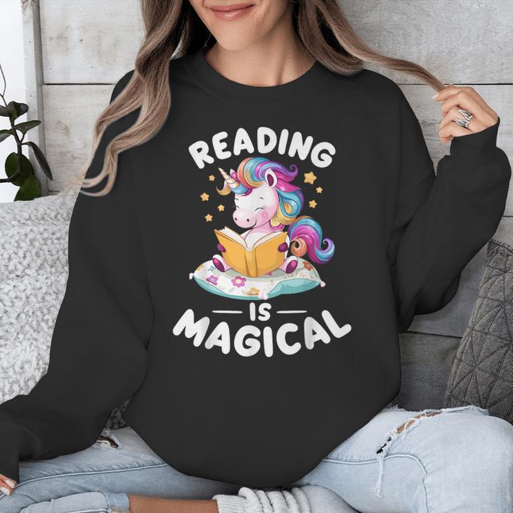 Unicorn Teacher Reading Is Magical Book Unisex Sweatshirt, funny design