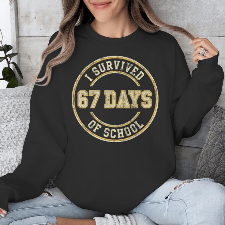Vintage I Survived 67 Days Of School Teachers Students Unisex Sweatshirt, funny design Vintage I Survived 67 Days Of School Teachers Students Unisex Sweatshirt, funny design