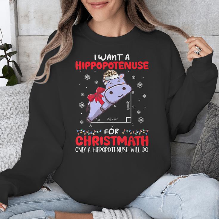 I Want A Hippopotenuse For Christmath Math Teacher Christmas Unisex Sweatshirt, funny design I Want A Hippopotenuse For Christmath Math Teacher Christmas Unisex Sweatshirt, funny design