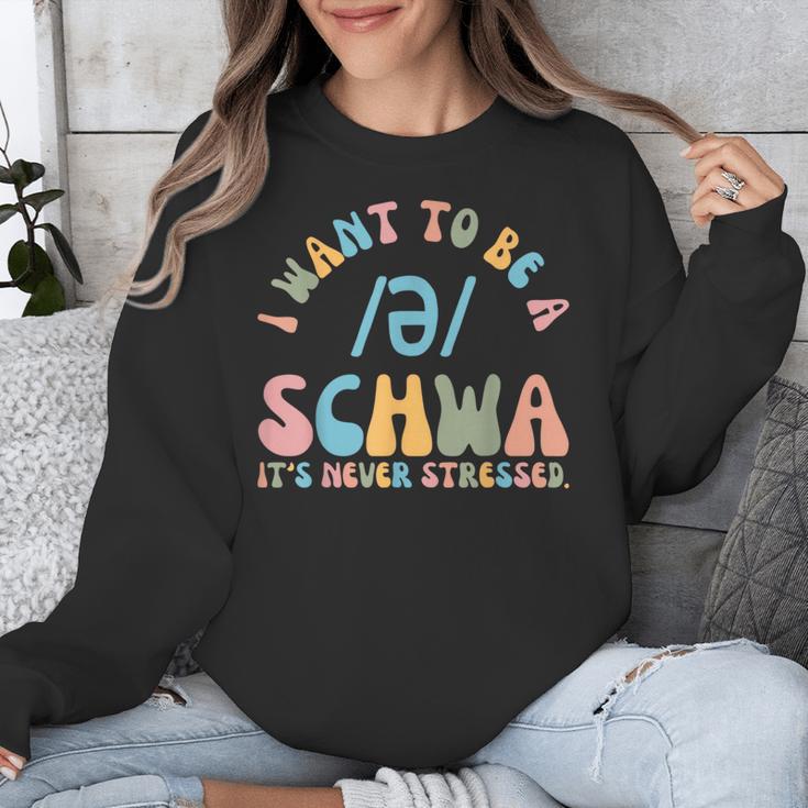 I Want To Be a SCHWA It's Never Stressed Reading Teacher Unisex Sweatshirt, funny design I Want To Be a SCHWA It's Never Stressed Reading Teacher Unisex Sweatshirt, funny design