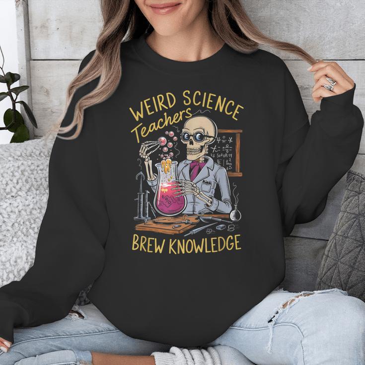 Weird Science Skeleton Halloween Teachers Brew Knowledge Unisex Sweatshirt, Science Teacher Gifts, funny design Weird Science Skeleton Halloween Teachers Brew Knowledge Unisex Sweatshirt, Science Teacher Gifts, funny design