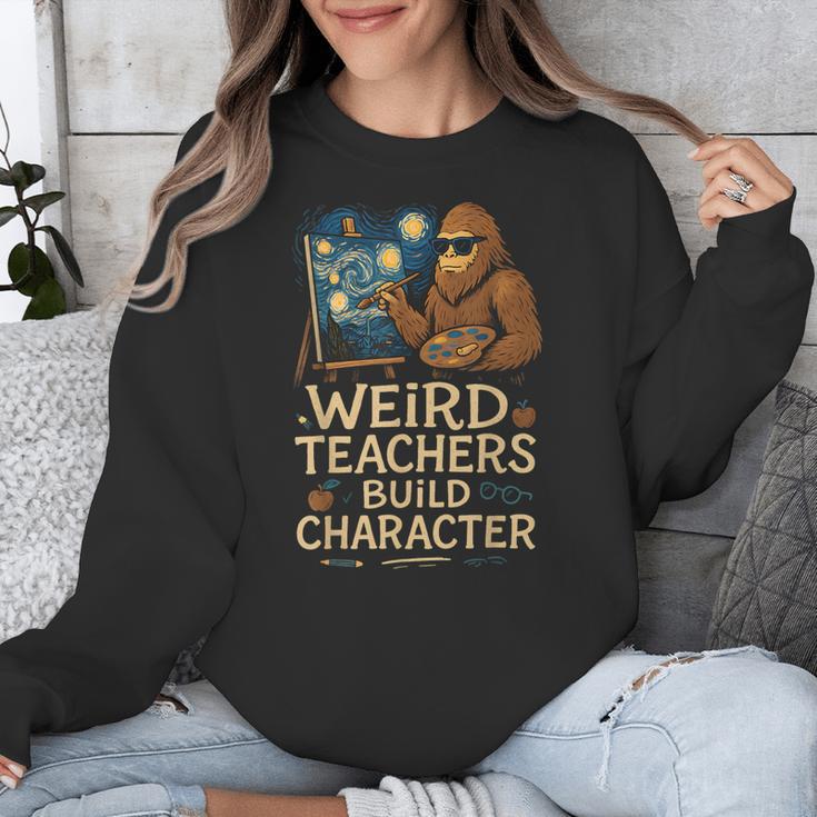 Weird Teachers Build Character Van Bigfoot Art Unisex Sweatshirt, funny design