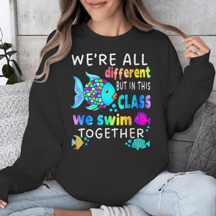 We'Re All Different But We Swim Together Elementary Teacher Unisex Sweatshirt, funny design We'Re All Different But We Swim Together Elementary Teacher Unisex Sweatshirt, funny design