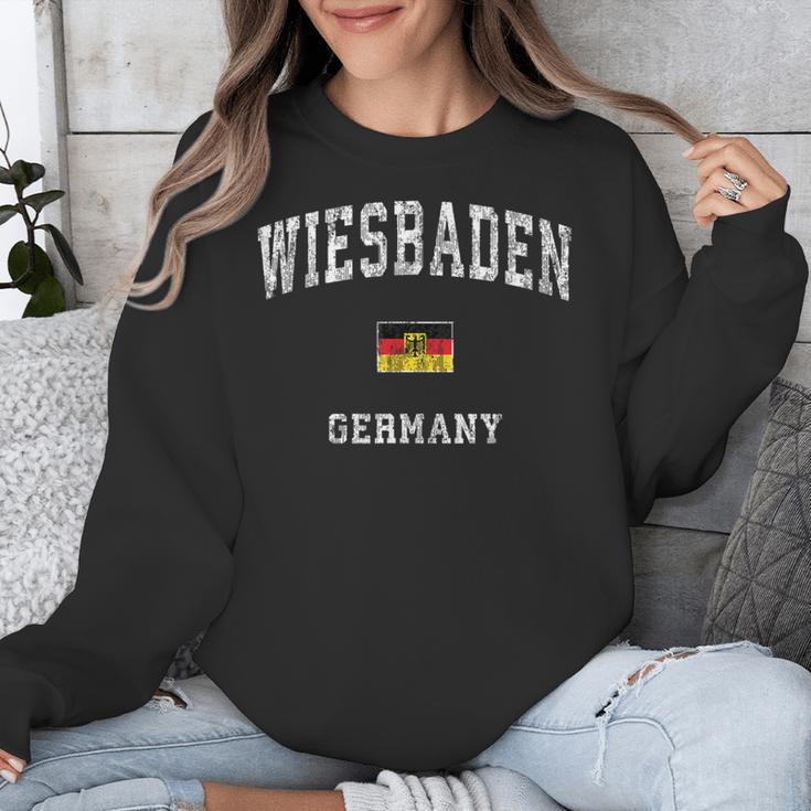 Wiesbaden Germany Vintage Athletic Sports Unisex Sweatshirt, funny design
