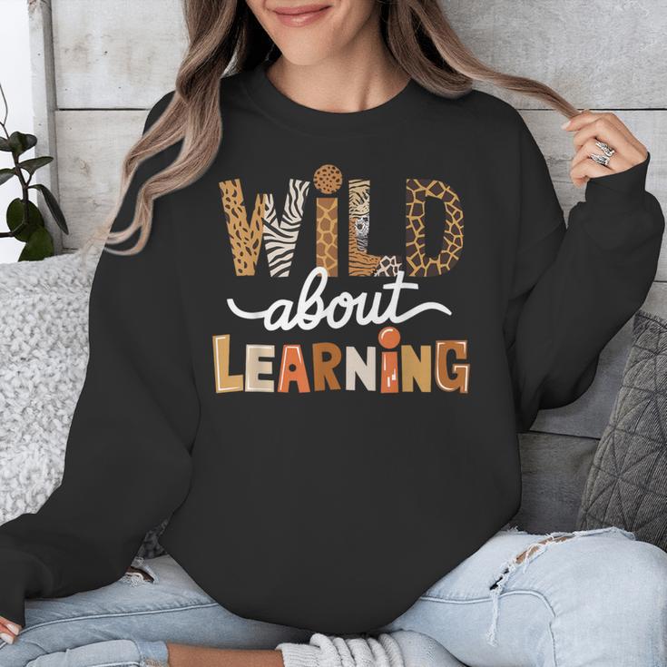 Wild About Learning Back To School First Day Teacher Student Unisex Sweatshirt, funny design Wild About Learning Back To School First Day Teacher Student Unisex Sweatshirt, funny design